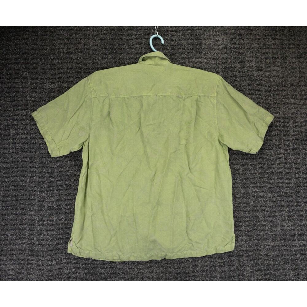 Tommy Bahama Shirt Mens XL Green Silk Jacquard Floral Print Aloha Beach Hawaiian - Picture 8 of 8
